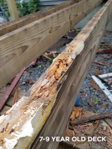 Rotted deck joist